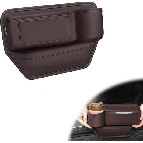 Boîte de rangement pour siège voiture avec porte-gobelet, à côté (1/5)