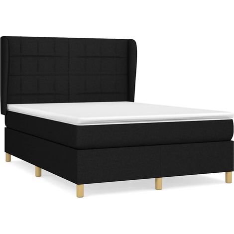 Maison Exclusive - Giroletto a Molle con Materasso Nero 140x190 cm in Tessuto (1/5)