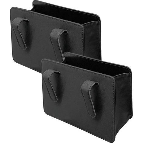 - Scatole portaoggetti per auto - Confezione da 2 - Organizer multifunzionale - Cestino per auto - Pelle nera - 20,5 x 14,5 x 4 cm - Scatole portaoggetti per auto (1/5)