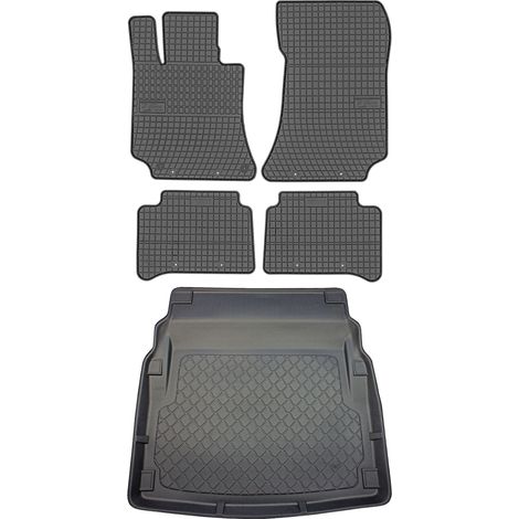Set di tappetini in gomma per auto e tappetino per bagagliaio per Mercedes Classe E W212 Berlina dal 03.2009 al 03.2016. (1/5)