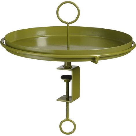 Plateau de Table à Pince en Métal Marron Foncé - Support Amovible Ø 31 x H 30 cm - PANGIVO (1/4)