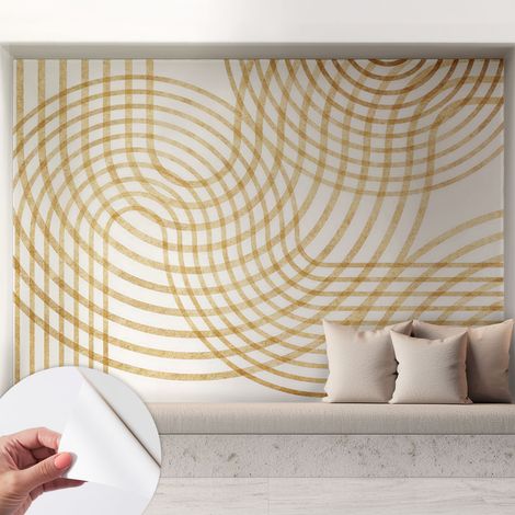 Fotomurale adesivo - Carta da parati adesiva - per la cucina camera da letto per la soggiorno - Intrecci geometrici 208x146 cm (1/5)
