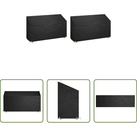 vidaXL UV-beständig -  Abdeckungen für Gartenbänke 2 Stk. 12 Ösen 210x70x70/88 cm (1/5)