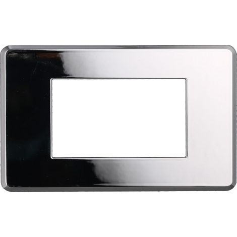 ETTROIT AN87413 Slim Thin 4P Platte Moon Series, polierte Chromfarbe, kompatibel mit Bticino Axolute Air