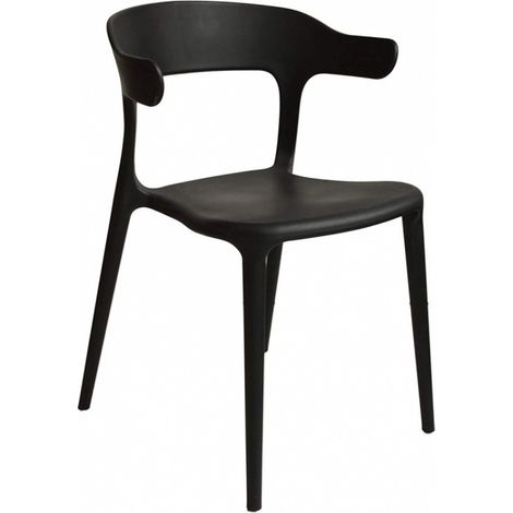 Chaise moderne polypropylène Kara - Lot de 4-Noir (1/5)