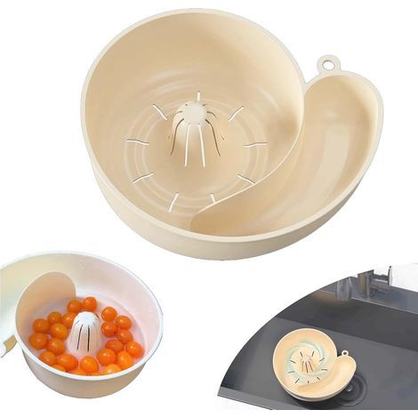 Passoire Cuisine,Passoire Plastique Drainer, Évier Portatif Autoportant, Automatic Drain Basket, Égouttoir de Cuisine Passoires Polyvalente (1/5)