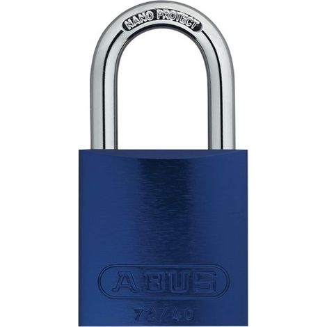 Abus 72/40mm Blue Vinyl-Coated Aluminium Padlock with Keyed Alike TT60121