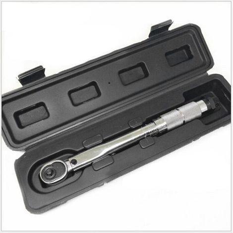 Clé dynamométrique 1/4″ réglable 5–25 Nm – 27,5 cm, précision professionnelle, tête pivotante, livrée avec étui rigide