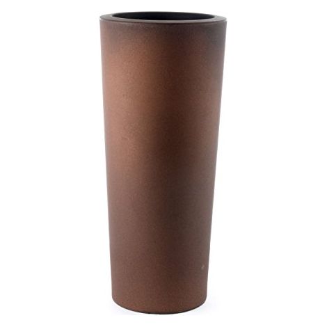 Vaso moderno "Cilindro Schio" Cono Essential in plastica da giardino per fiori e piante. -70 cm / Bronzo (1/3)