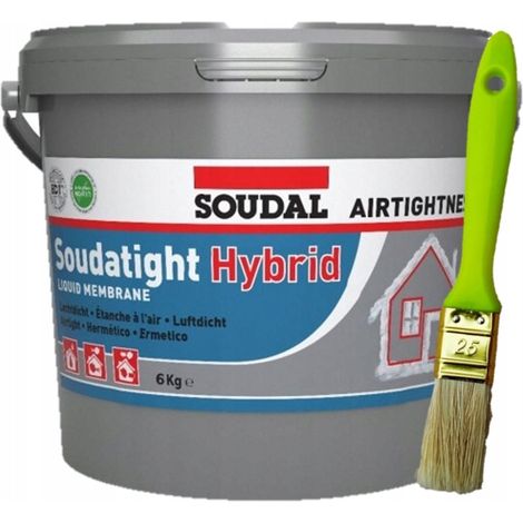 SOUDAL SOUDATIGHT MEMBRANE LIQUIDE HYBRIDE GRIS 6 kg + BROSSE OFFERTE