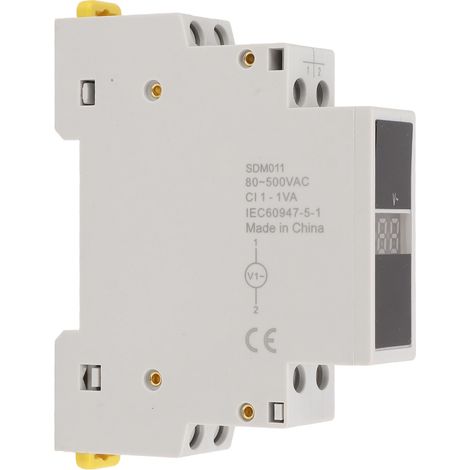 Single Phase Voltage Meter Digital Display ABS Housing Mini Modular Voltmeter for Electrician AC80V‑500V