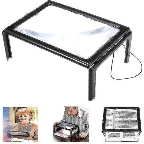 Loupe de lecture pleine page à éclairage LED, format 3D