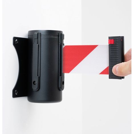 Tendinastro da Parete 3 m con Clip di Chiusura Nastro Bianco/Rosso (1/5)