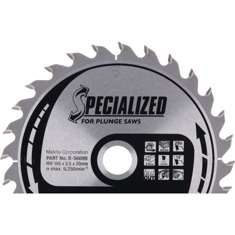 B-56699 Disco sega circolare, Specializzato T.C.T, 165 x 20 mm, 28 D