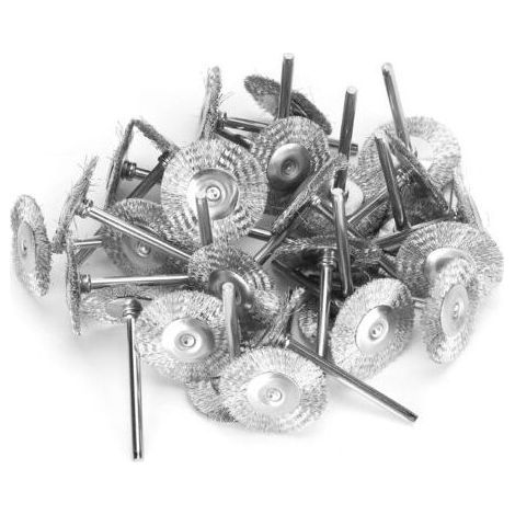 30pcs ensemble de brosses métalliques, roues de polissage de brosse en fil d'acier en laiton kit complet pour outils rotatifs Dremel(Fil d'acier inoxydable) (1/5)