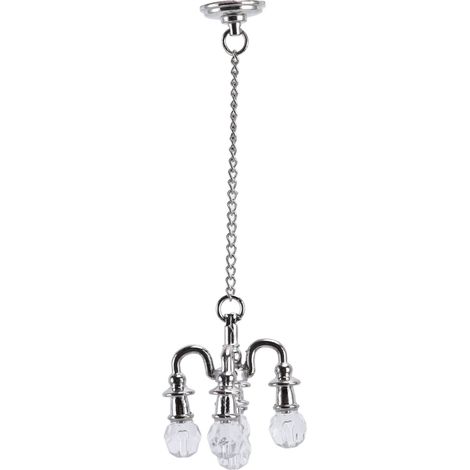 Lampe miniature pour maison de poupée, aspect réaliste et lumineux, petite lampe antirouille, mobilier miniature pour maison de poupée, cadeau ou décoration, couleur argent. (1/5)