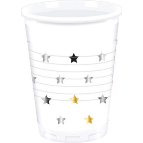 Gobelets en plastique en forme d'étoile 200 ml, lot de 8.