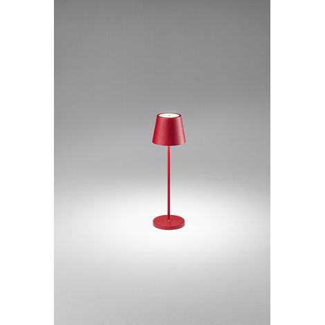 Lampe De Table À Led 2W 3000K Rechargeable Ip54 Série 8124 Rouge, Design Moderne En Métal Intensité Variable Tactile - Luminaire Par Perenz (1/2)