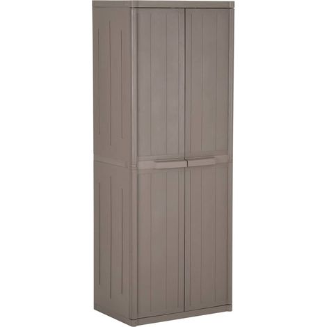 Armadio da Giardino Marrone 65x45x172 cm in PP Aspetto Legno vidaXL