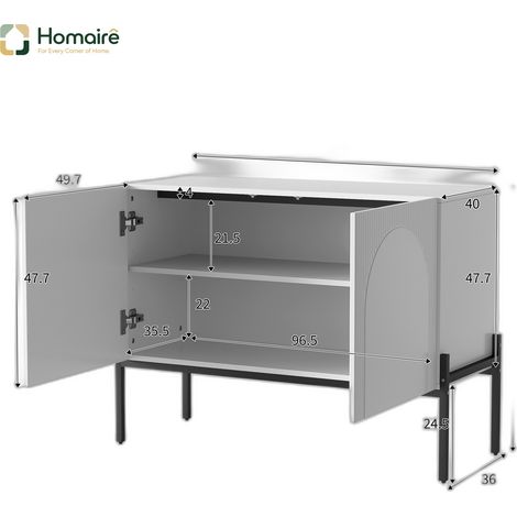 Flur- Garderobenschrank weiß aus Polyester 100 x 40 x 75 cm HOMAIRE (1/5)