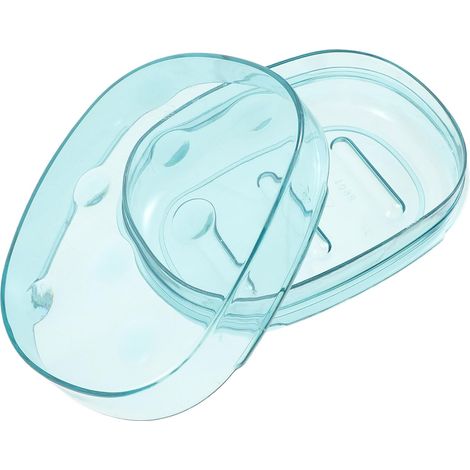 porte savon de salle de bain avec couvercle bleu porte savon (1/5)