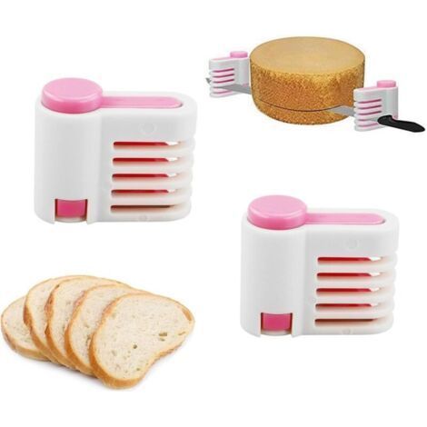 Lntyq 2 PCS DIY Trancheuse à Gâteau, Trancheuse à Pain, Trancheuse à Couches de Gâteau, Outil de Support de Coupe de Tranches à 5 Couches pour Les Amateurs de Cuisine et de Pâtisserie (Rose) (1/5)