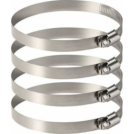 4Pcs 150 mm Collier de Serrage Tuyau Ajustable en Acier Inoxydable Pour Fixer Souples Durites (141mm-165mm) (1/5)