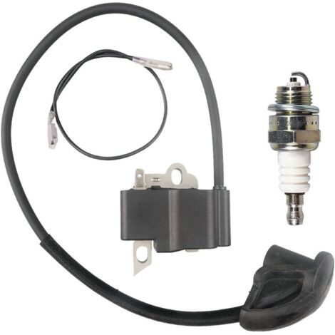 BUNTHAUS Bobine d'allumage haute tension compatible avec FS120 FS120R FS200 FS200R FS250 avec bougie d'allumage (1/4)