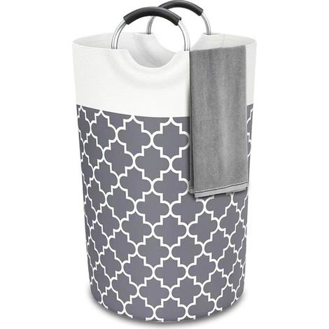 Jusch – Panier à linge pliable 82L – Capacité grande pour vêtements – Poignée en mousse souple – Rangement facile dans la buanderie (1/5)