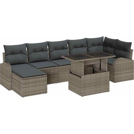 Garden Sofa Set with Cushion 8 pcs Grey vidaXL (1/5)