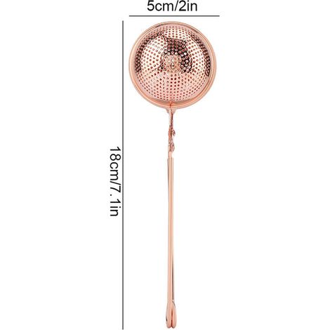 UlisemFiltre à thé en maille pour infuseur à thé, filtre à théière en forme de boule réutilisable en acier inoxydable portable avec poignée (5 cm) (1/3)