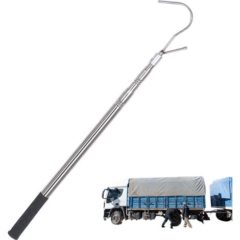 Barre Haute pour Camion Perche Traction Télescopique Multifonction Robuste Attrape-Charge Pour Crochet de Bâche de Camion, Crochet de Toit, Antirouille, Antioxydation, Intérieur et Extérieur (1/5)
