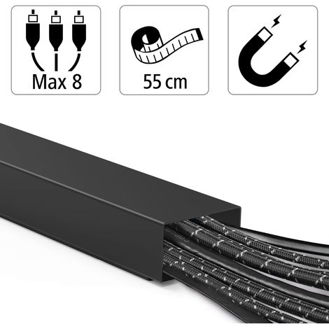Magnetischer Kabelkanal 55cm Metall Schwarz (1/5)