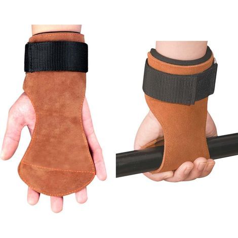 Bracelets de musculation rembourrés pour poignets - Poignées antidérapantes en cuir microfibre, rembourrage en néoprène de 6 mm, sangles en nylon résistant pour soulevés de terre, tirages et tractions (1/5)
