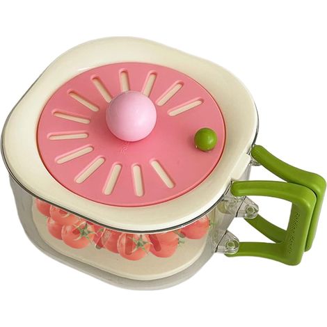 Obstsiebbehälter, Gemüsewaschschüssel, Aufbewahrungskorb mit faltbarem Griff, großes Fassungsvermögen, für Kühlschrank, Küchenspüle, Picknick, Camping, Obst, Gemüse (1/5)