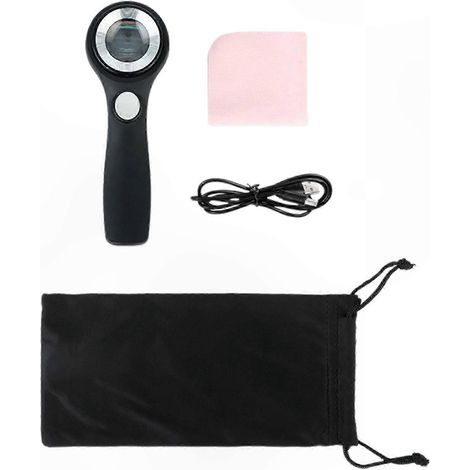 Loupe lumineuse 60X, grande loupe à main éclairée avec LED réglable, idéale pour lecture et travaux de précision (1/5)