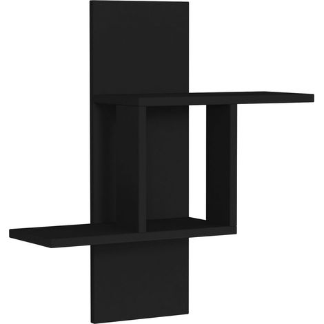 Étagère murale en bois "Mill" 64 x 20 x 70 cm - Anthracite (1/3)