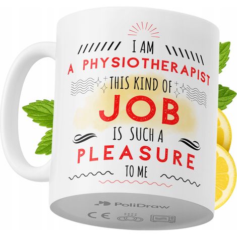 Taza de café/té divertida y humorística para fisioterapeutas. Taza con diseño gráfico y texto gracioso para cumpleaños, santos y días festivos. Taza premium para ocasiones especiales en casa, la ofici (1/5)