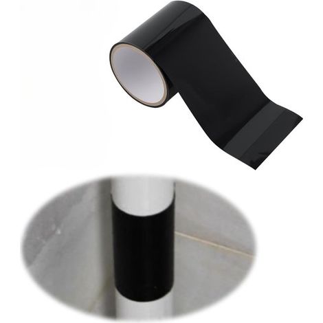 Ruban imperméable et de réparation - 5 cm x 1,5 m - noir - ruban de réparation sous-marin - imperméable et extra résistant - autocollant pour revêtement de piscine - conduites d'eau et ménage - résist (1/4)