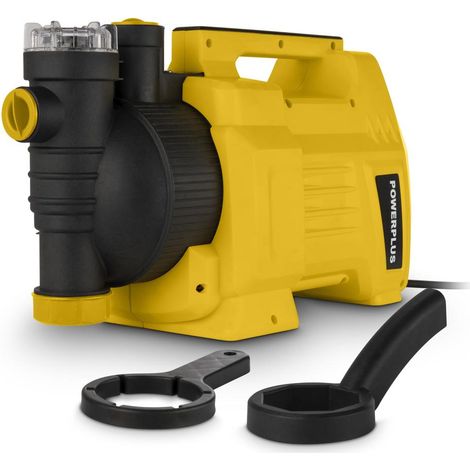 Powerplus Pompe à Eau Électrique POWXG9585 - Pompe à Eau de Pression de 1000 W, Température Maximale de 35°C et Débit de 3300 l/h