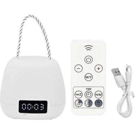 Veilleuse télécommandée, lampe de chevet LED réglable, lampe de table portable rechargeable USB (1/4)