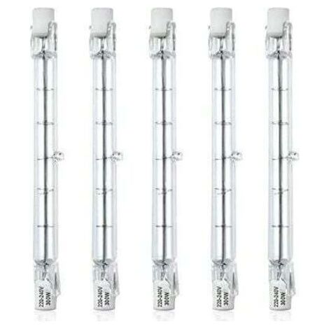 Lot de 5 Halogène Dimmable 300W Ampoule Halogène Crayon Type Projecteur Halogène Linéaire pour l’éclairage de paysage, Sécurité, Lampadaire (1/4)