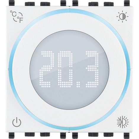 Termostato con rotella domotico 2 moduli IoT Bianco Vimar 02973.B