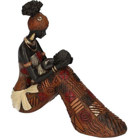 Statua resina donna africana cm 18 (1/4)