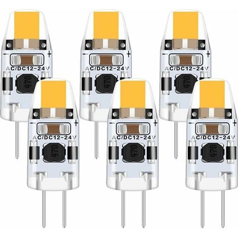 Ampoule G4 LED 2W, 6 Pièce 12V Ampoule G4 Blanc Chaud 3000K, Ampoule LED G4 Équivalent 15W G4 Ampoule Halogène, Ampoule Halogene LED 200LM, G4 LED Dimmable Rayon de 360° Pas de Scintillement (1/5)