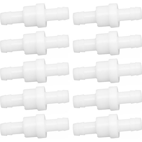 Lot de 10 clapets anti-retour PE unidirectionnels 10 mm blancs pour aquariume pompe à air industrie chimique boisson alimentaire médical (1/5)