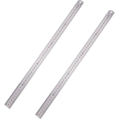 2X Rainure Droite en Acier Inoxydable le RèGle MéTrique 50 Cm la RèGle MéTrique Inoxydable (1/5)