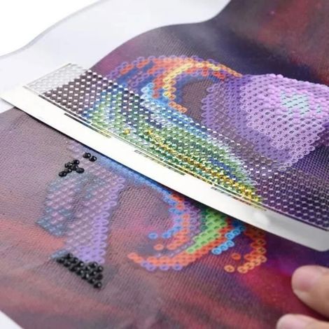 Règle Pour Peinture Au Diamant, Règle Rectangulaire En Acier Inoxydable, 216 Trous Ronds, Accessoire Pour Diy Broderie Peinture (1/4)