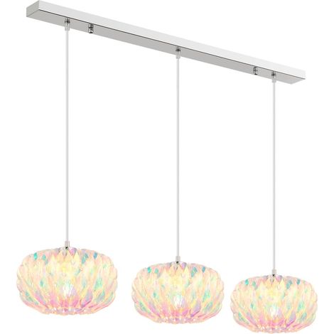 Pendelleuchte Hängeleuchte Wohnzimmerlampe Höhenverstellbar Chrom Metall 95 cm