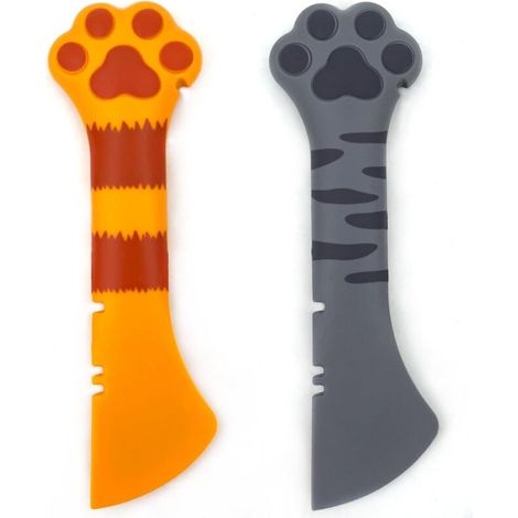 Lot de 2 cuillères doseuses pour chiens et chats, ouvre-boîte en silicone en forme de patte mignonne, pelle, cuillère à mélanger